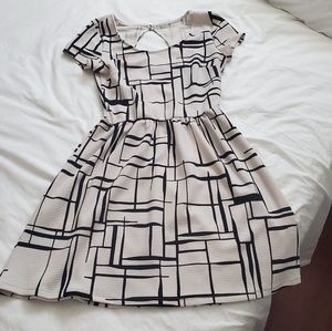 Black and white skater dress